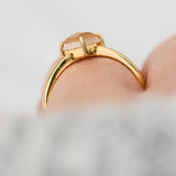 18ct yellow gold peach Kite Diamond solitaire Ring