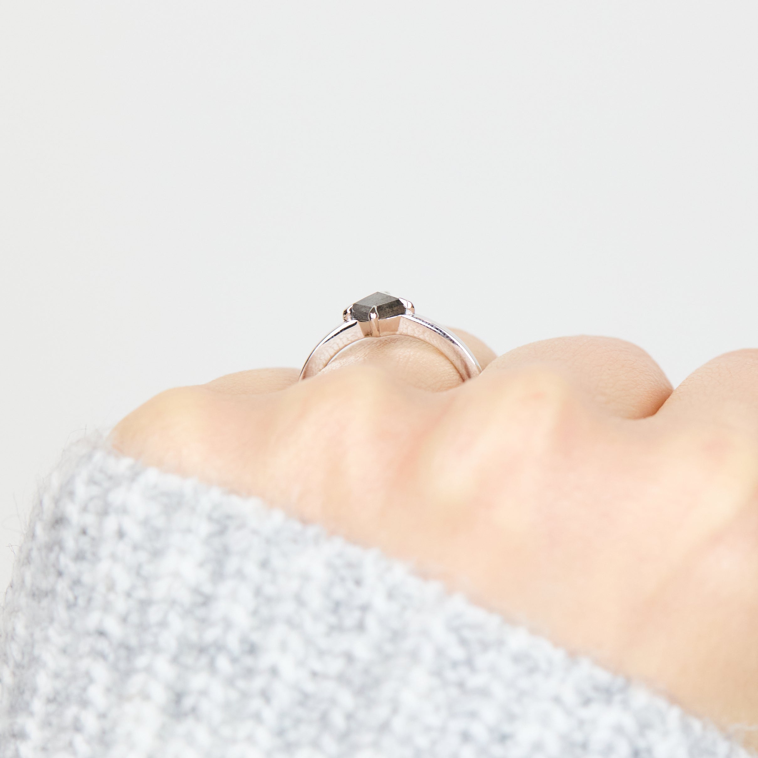 ​Salt and pepper engagement ring