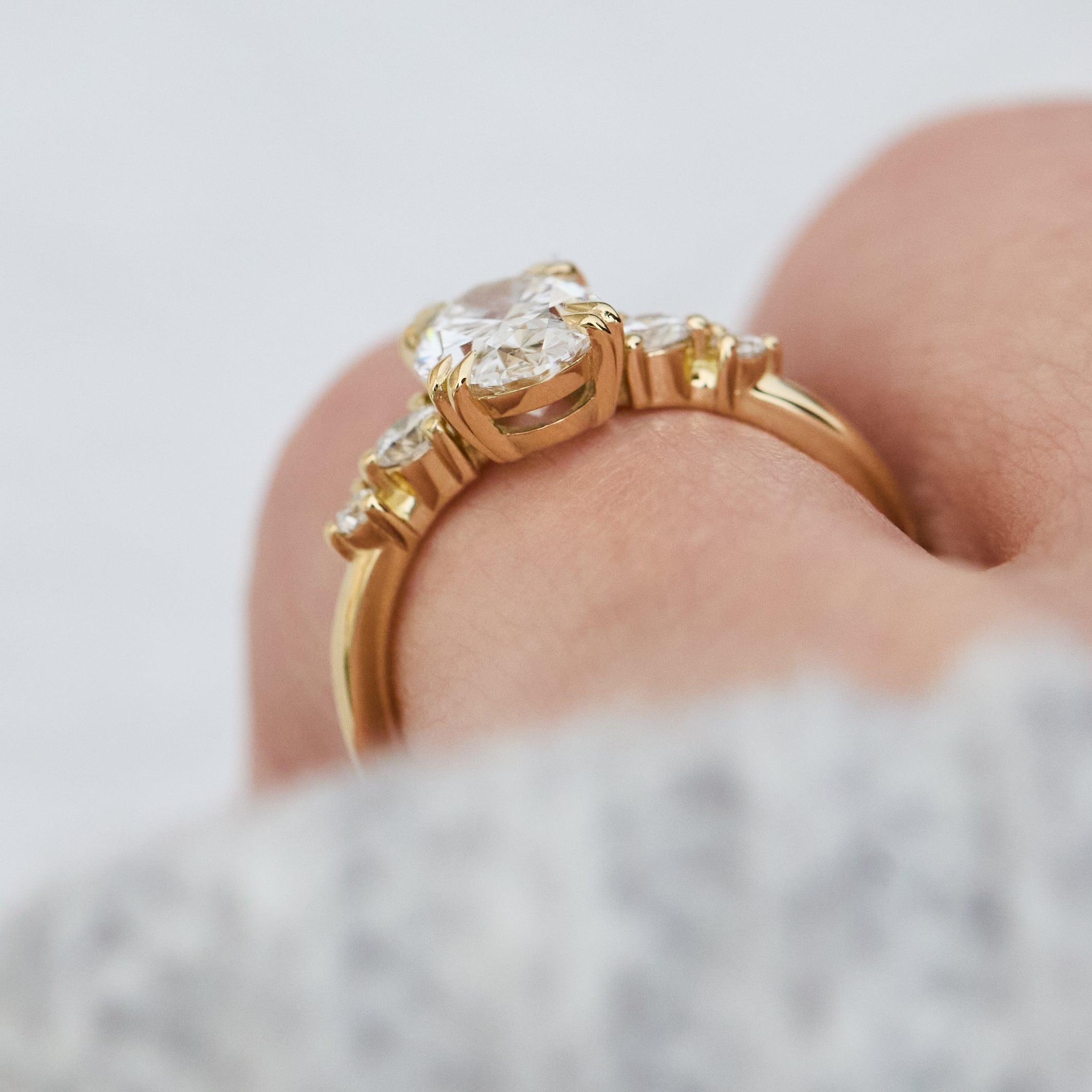 lab grown diamond yellow gold ring