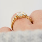 one of a kind oval lab grown diamond engagement ring in yellow gold