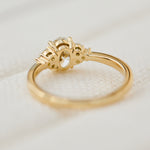 low set oval lab grown diamond ring