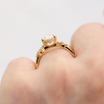 oval lab grown one of a kind diamond engagement ring set in yellow gold