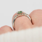 oval mint green montana sapphire engagement ring set in platinum