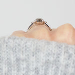 Pear Shape Salt and Pepper Diamond Engagement Ring