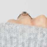 Pear Shape Salt and Pepper Diamond Engagement Ring