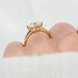 round lab grown diamond solitaire engagement ring in yellow gold
