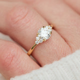 round lab grown diamond yellow gold engagement ring