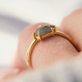 Shield Salt and Pepper Diamond Ring