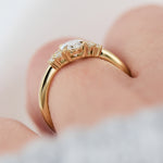 low set yellow gold oval lab grown diamond ring