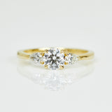 18ct yellow gold brilliant round cut trilogy lab grown diamond ring UK