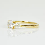 18ct yellow gold brilliant round cut trilogy lab grown diamond ring UK