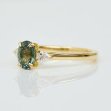 Oval Green Sapphire Engagement Ring, Luna Setting