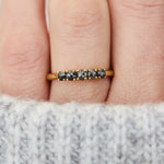 marley black diamond wedding band in yellow gold