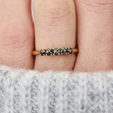 marley black diamond wedding band in yellow gold