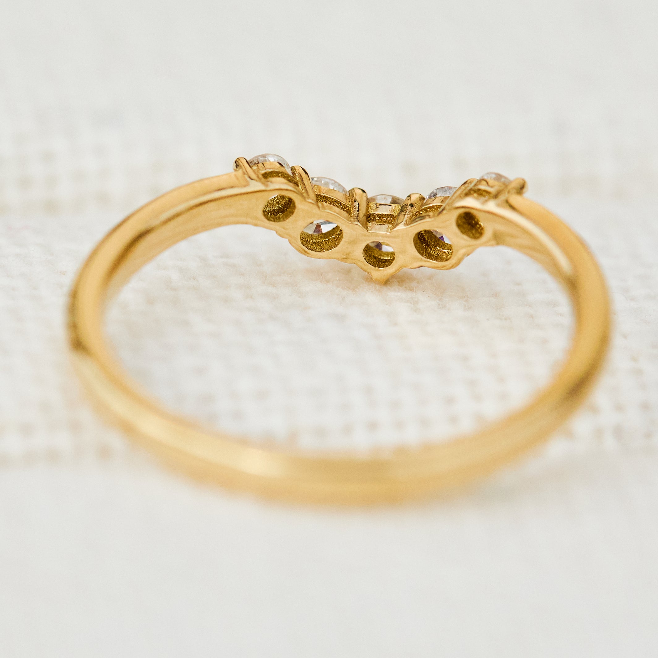 mia diamond wedding band with five round diamonds