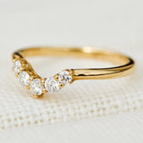 mia diamond wedding band with five round diamonds