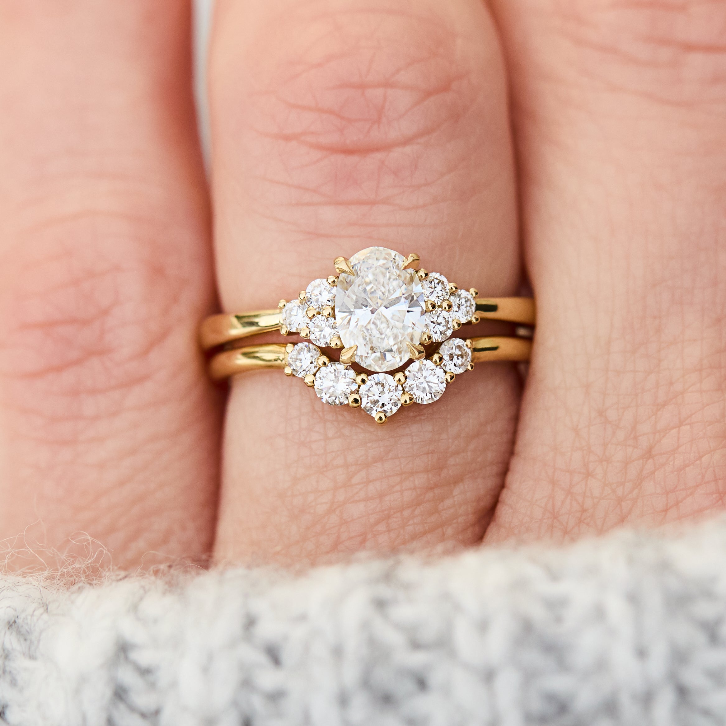 mia diamond wedding band with five round diamonds