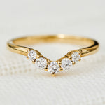mia diamond wedding band with five round diamonds
