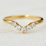 mia diamond wedding band with five round diamonds
