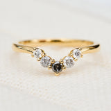 mixed diamond wedding band in yellow gold