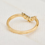 mixed diamond wedding band in yellow gold