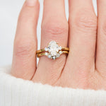 mixed diamond wedding ring stack in yellow gold