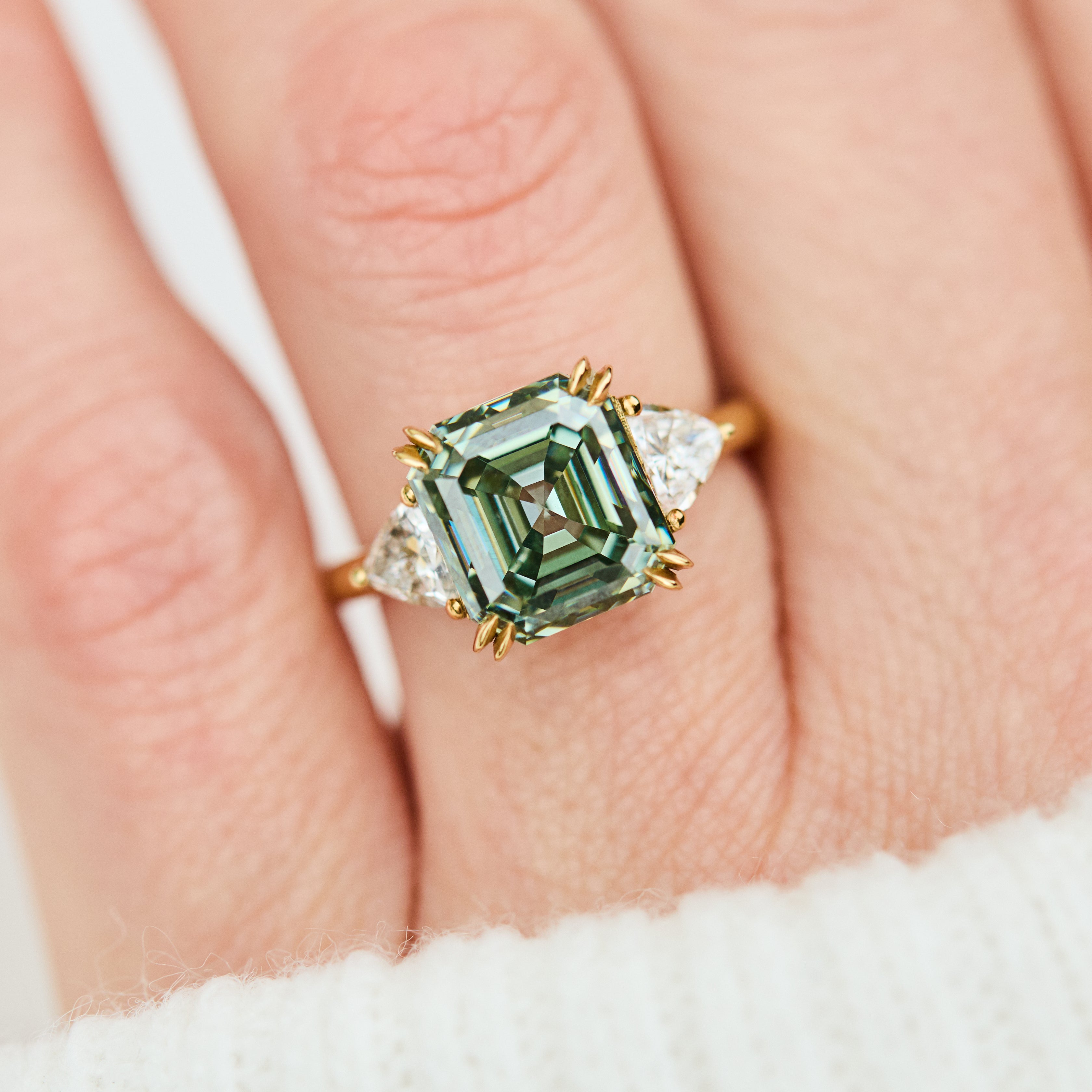 moissanite emerald cut ring