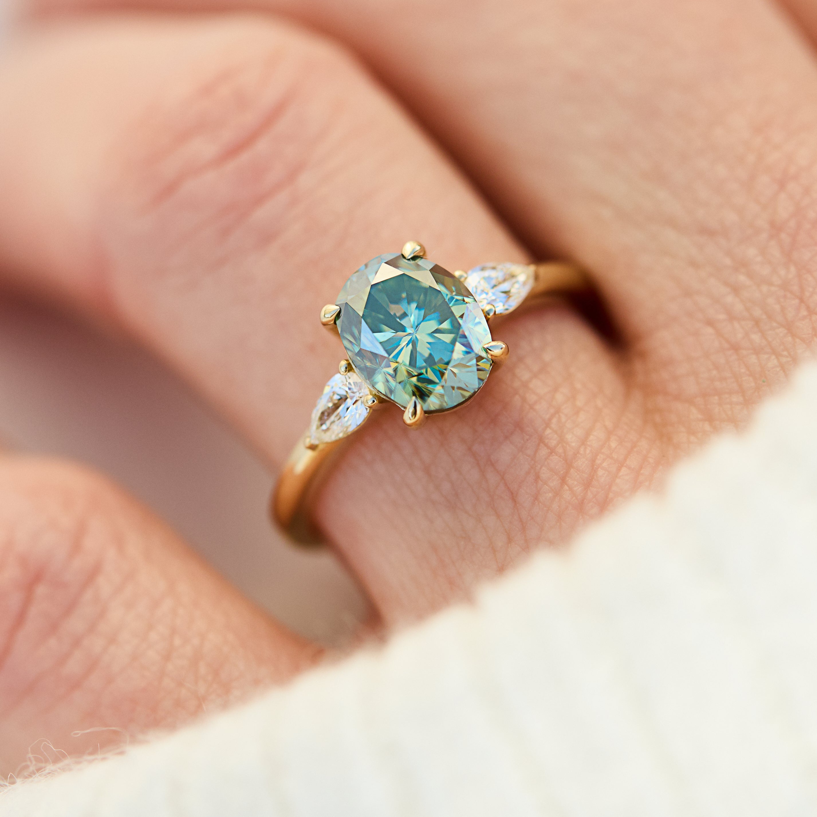 Coloured gemstone engagement rings