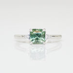 Green Sapphire Engagement Ring, Freya Setting