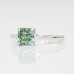Green Sapphire Engagement Ring, Freya Setting