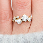 one of a kind eight diamond yellow gold engagement ring
