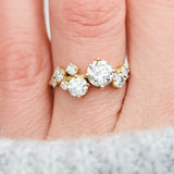 one of a kind eight diamond yellow gold engagement ring