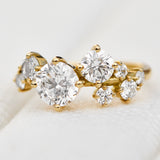 one of a kind eight diamond yellow gold engagement ring