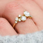 one of a kind eight diamond yellow gold engagement ring