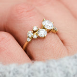 one of a kind eight diamond yellow gold engagement ring