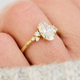 one of a kind oval lab grown diamond engagement ring in yellow gold