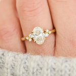 one of a kind oval lab grown diamond engagement ring in yellow gold