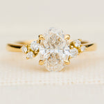 one of a kind oval lab grown diamond engagement ring in yellow gold