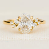 one of a kind oval lab grown diamond engagement ring in yellow gold