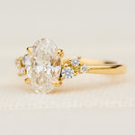one of a kind oval lab grown diamond engagement ring in yellow gold