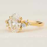 one of a kind oval lab grown diamond engagement ring in yellow gold