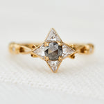 one of a kind salt and pepper engagement ring