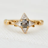 one of a kind salt and pepper engagement ring