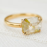 organic yellow diamond solitaire ring