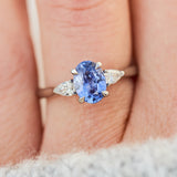 oval blue sapphire engagement ring