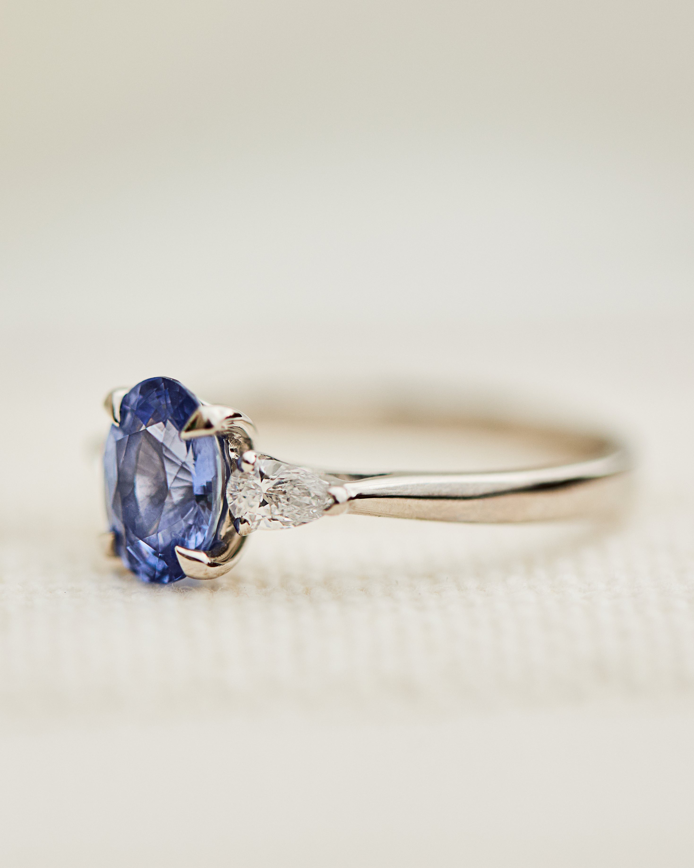 oval blue sapphire engagement ring