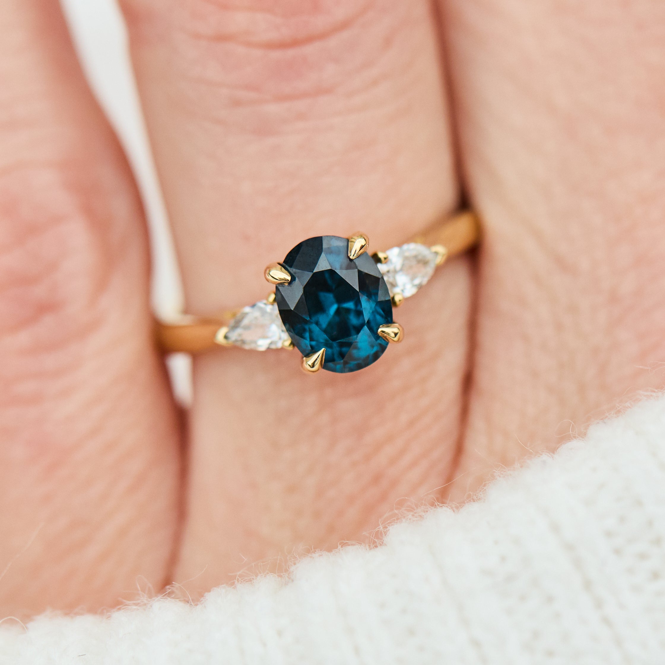 ​Teal sapphire rings