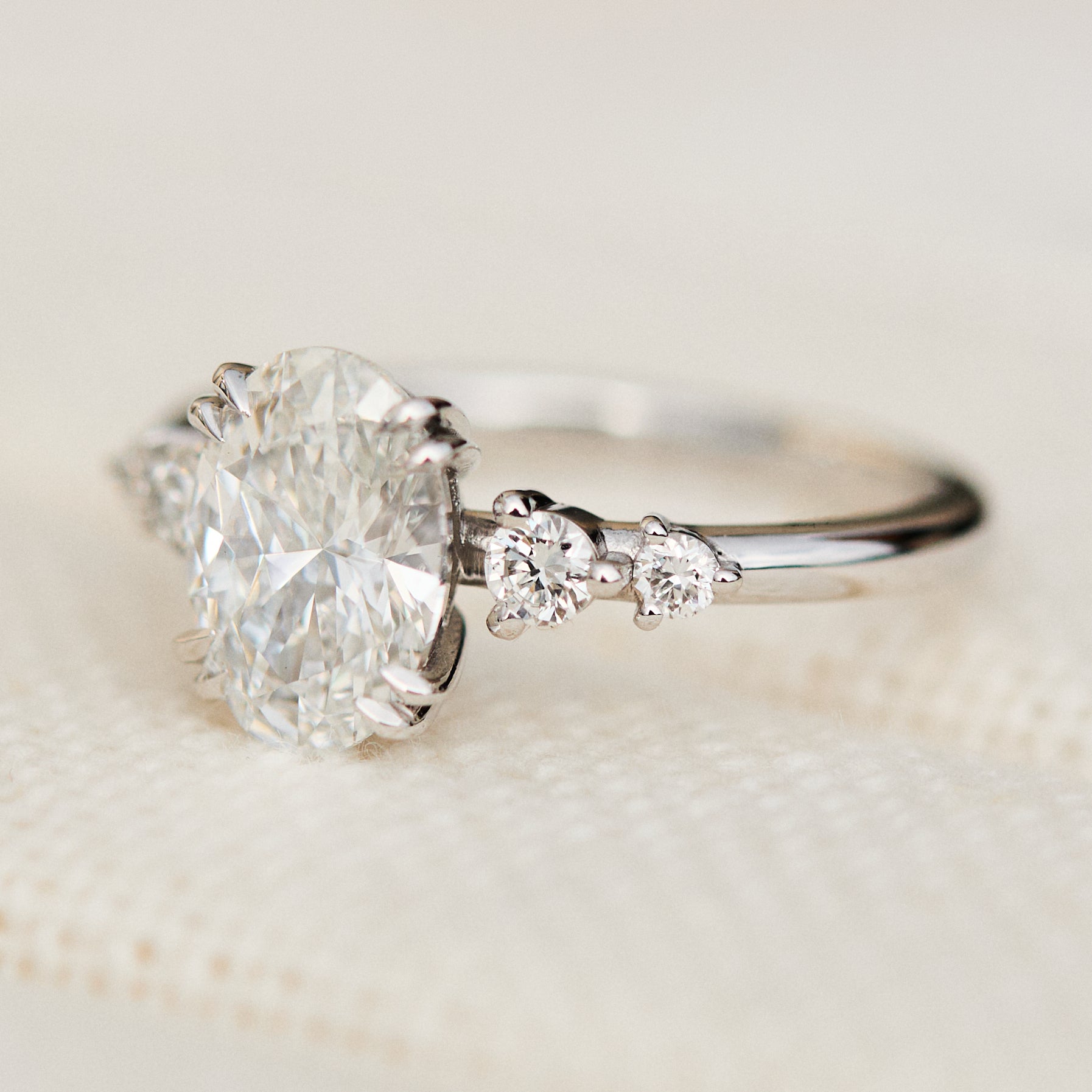 oval diamond platinum engagement ring 