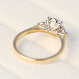 oval lab grown diamond yellow gold and platinum engagement ring