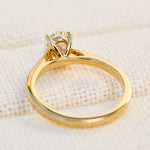 oval lab grown diamond yellow gold engagement ring